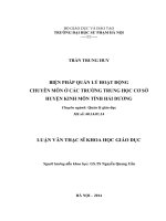 BIỆN PHÁP QUẢN lý HOẠT ĐỘNG CHUYÊN môn ở các TRƯỜNG TRUNG học cơ sở HUYỆN KINH môn TỈNH hải DƯƠNG 