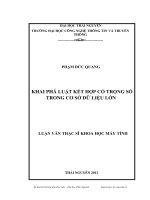 Khai phá luật kết hợp có trọng số trong cơ sở dữ liệu lớn