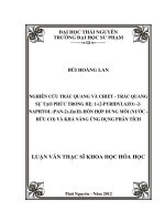 Nghiên cứu trắc quang và chiết - trắc quang sự tạo phức trong hệ 1(2- Pyridylazo) - 2- NaphTol ( Pan - 2)- Zn (II) - hỗn hợp dung môi ( nước - hữu cơ) và khả năng ứng dụng phân tích