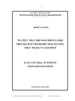 Tổ chức thực hiện bảo hiểm xã hội trên địa bàn thành phố Thái Nguyên, thực trạng và giải pháp