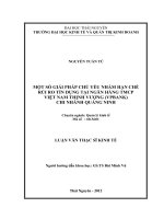 Một số giải pháp chủ yếu nhằm hạn chế rủi ro tín dụng tại Ngân hàng Thương mại Cổ phần Việt Nam Thịnh Vượng (VPBANK) chi nhánh Quảng Ninh