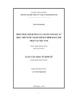 Phân tích ảnh hưởng của nguồn vốn đầu tư trực tiếp nước ngoài tới bất bình đẳng thu nhập tại Việt Nam