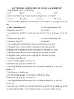TRẮC NGHIỆM MÔN KỸ THUẬT MẠCH ĐIỆN TỬ có đáp án