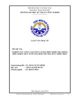 Nghiên cứu nâng cao chất lượng điều khiển hệ thống điều khiển mức nước bao hơi cho nhà máy nhiệt điện