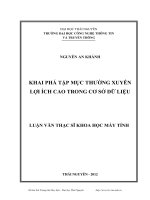 Khai phá tập mục thường xuyên lợi ích cao trong cơ sở dữ liệu