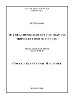 Tự ý nửa chừng chấm dứt việc phạm tội trong luật hình sự việt nam 