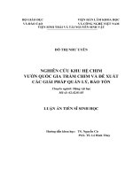 NGHIÊN cứu KHU hệ CHIM vườn QUỐC GIA TRÀM CHIM và đề XUẤT các GIẢI PHÁP QUẢN lý, bảo tồn 