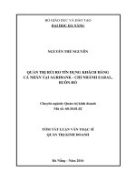 Quản trị rủi ro tín dụng khách hàng cá nhân tại Agribank - Chi nhánh EaRal, Buôn Hồ