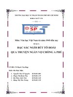 đặc sắc ngòi bút tô hoài qua truyện ngắn vợ chồng a phủ 