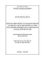 Đánh giá hiện trạng và giải quyết một số vấn đề bất cập về môi trường của Nhà máy chế biến tinh bột sắn An Thái, huyện Cam Lộ, tỉnh Quảng Tr