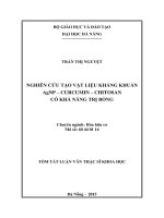 Nghiên cứu tạo vật liệu kháng khuẩn AgNP - Curcumin - Chitosan có khả năng trị bỏn