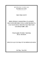 Phân tích sự ảnh hưởng của sở hữu nhà nước đến khả năng cạnh tranh của các ngân hàng thương mại Việt Nam giai đoạn 2008-201
