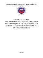 Skkn giải pháp giảng dạy học phần tài chính doanh nghiệp gắn với thực tiễn ngành kế toán tại trường cao đẳng kinh tế   kỹ thuật kiên giang 