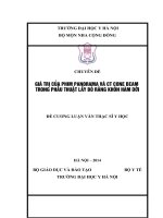 GIÁ TRỊ của PHIM PANORAMA và CT CONE BEAM TRONG PHẪU THUẬT lấy bỏ RĂNG KHÔN hàm dưới 