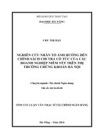 Nghiên cứu nhân tố ảnh hưởng đến chính sách chi trả cổ tức của các doanh nghiệp niêm yết trên thị trường chứng khoán Hà Nội