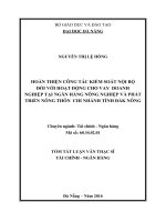 Hoàn thiện công tác kiểm soát nội bộ đối với hoạt động cho vay doanh nghiệp tại Ngân hàng Nông nghiệp và Phát triển Nông thôn chi nhánh tỉnh Đắk Nông