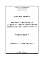 Nghiên cứu chiết tách và xác định thành phần hóa học trong một số dịch chiết cây nở ngày đấ