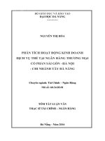 Phân tích hoạt động kinh doanh dịch vụ thẻ tại Ngân hàng Thương mại Cổ phần Sài Gòn - Hà Nội - Chi nhánh Tây Đà Nẵng