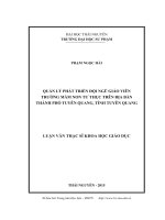 Quản lý phát triển đội ngũ giáo viên trường mầm non tư thục trên địa bàn thành phố Tuyên Quang, tỉnh Tuyên Quang (LV thạc sĩ)