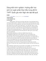 Sáng kiến kinh nghiệm hướng dẫn học sinh ôn luyện phần đọc hiểu trong đề thi THPT quốc gia môn ngữ văn đạt kết quả cao 