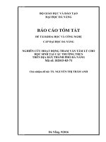 Nghiên cứu hoạt động tham vấn tâm lý cho học sinh tại các trường THCS trên địa bàn thành phố Đà Nẵn