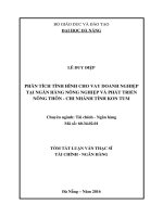 Phân tích tình hình cho vay doanh nghiệp tại Ngân hàng Nông nghiệp và Phát triển Nông thôn - Chi nhánh tỉnh Kon Tum