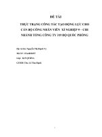 THỰC TRẠNG CÔNG tác tạo ĐỘNG lực CHO cán bộ CÔNG NHÂN VIÊN  xí NGHIỆP 9 – CHI NHÁNH TỔNG CÔNG TY 319 bộ QUỐC PHÒNG 
