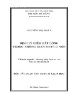 Định lý điểm bất động trong không gian Metric nón