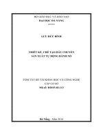 Thiết kế, chế tạo dây chuyền sản xuất tự động bánh n