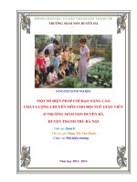 Skkn một số biện pháp chỉ đạo nâng cao chất lượng chuyên môn cho đội ngũ giáo viên ở trường mầm non duyên hà 