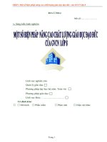 sáng kiến SKKN: Một số biện pháp nâng cao chất lượng giáo dục đạo đức  của GVCN lớp 8