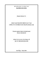Đào tạo nguồn nhân lực tại Công ty Cổ phần Xây dựng Đắk Lắ