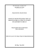 Đánh giá thành tích nhân viên tại khách sạn Hội An, Công ty Cổ phần Du lịch dịch vụ Hội An