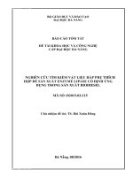 Nghiên cứu tìm kiếm vật liệu hấp phụ thích hợp để sản xuất Enzyme Lipase cố định ứng dụng trong sản xuất Biodiesel