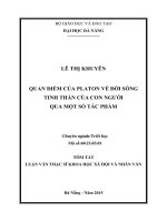 Quan điểm của Platon về đời sống tinh thần của con người qua một số tác phẩm