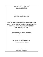 Kiểm soát rủi ro tín dụng trong cho vay khách hàng doanh nghiệp tại Ngân hàng TMCP Đầu tư và Phát triển Việt Nam chi nhánh Gia La