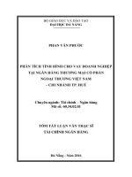 Phân tích tình hình cho vay doanh nghiệp tại Ngân hàng Thương mại Cổ phần Ngoại thương Việt Nam - Chi nhánh thành phố Hu