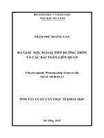 Đa giác nội, ngoại tiếp đường tròn và các bài toán liên quan