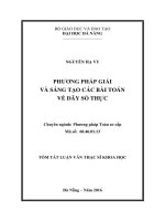 Phương pháp giải và sáng tạo các bài toán về dãy số thực