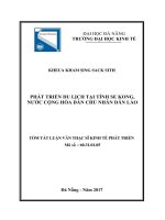 Phát triển du lịch tại tỉnh Se Kong, Nước Cộng Hòa Dân Chủ Nhân Dân Lào