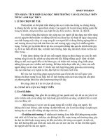 SKKN: TÍCH HỢP GIÁO DỤC MÔI TRƯỜNG VÀO GIẢNG DẠY MÔN     TIẾNG ANH BẬC THCS