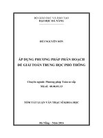 Áp dụng phương pháp phân hoạch để giải toán trung học phổ thông