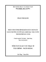 Phân tích tình hình kiểm soát chi ngân sách thường xuyên qua Kho bạc Nhà nước thành phố Đà Nẵ