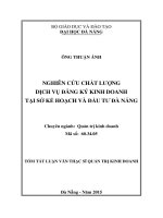 Nghiên cứu chất lượng dịch vụ đăng ký kinh doanh tại Sở Kế hoạch và Đầu tư Đà Nẵng