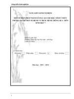 SKKN  SÁNG KIẾN KINH NGHIỆM  MỘT SỐ BIỆN PHÁP NHẰM NÂNG CAO CHO HỌC SINH Ý THỨC PHÒNG TRÁNH MỘT SỐ BỆNH VÀ DỊCH  BỆNH THÔNG QUA  MÔN SINH HỌC 7