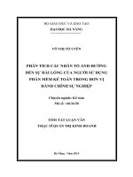 Phân tích các nhân tố ảnh hưởng đến sự hài lòng của người sử dụng phần mềm kế toán trong đơn vị hành chính sự nghiệp
