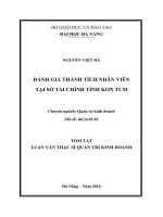 Đánh giá thành tích nhân viên tại Sở Tài chính tỉnh Kon Tum