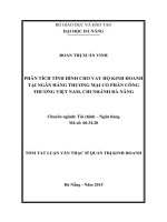 Phân tích tình hình cho vay hộ kinh doanh tại Ngân hàng Thương mại Cổ phần Công thương Việt nam, chi nhánh Đà Nẵng