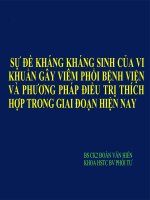 SỰ đề KHÁNG KHÁNG SINH của VI KHUẨN gây VIÊM PHỔI BỆNH VIỆN và PHƯƠNG PHÁP điều TRỊ THÍCH hợp TRONG GIAI đoạn HIỆN NAY 