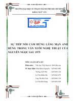 sự tiếp nối cảm hứng lãng mạn anh hùng trong văn xuôi nghệ thuật của nguyên ngọc sau 1975 